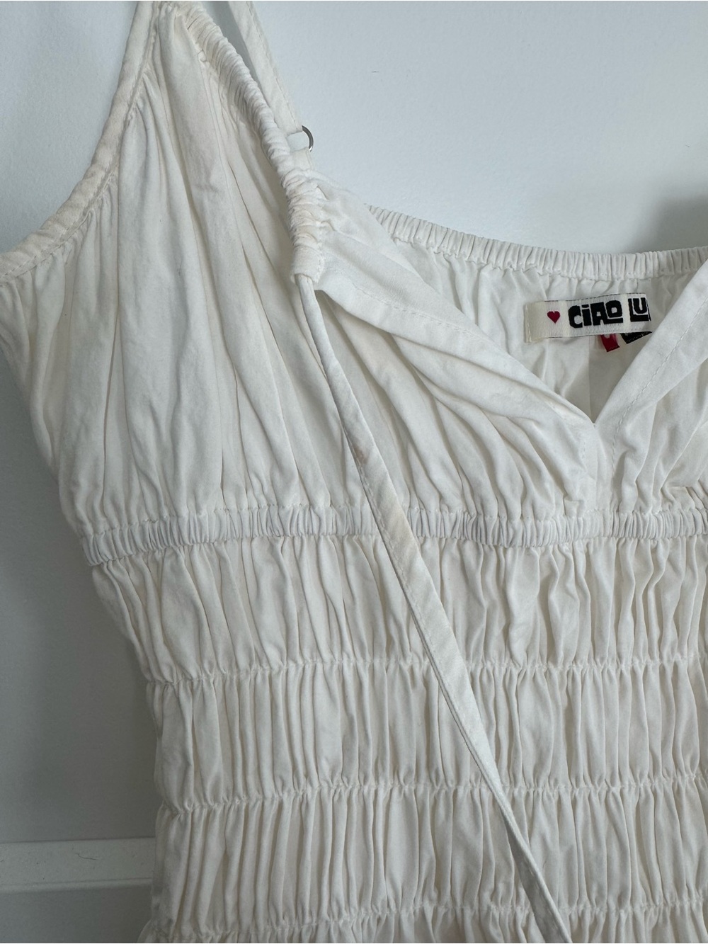 Ciao Lucia White Smocked Mini Sundress - Picture 7 of 7